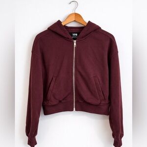 Abercrombie YPB On The Go Cropped Full Zip Hooded Sweatshirt Size Medium